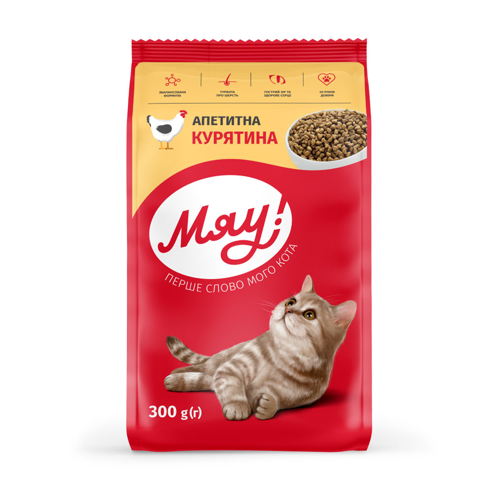 

Сухий корм для кішок Мяу! апетитна курятина, 300 г