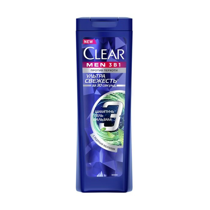 

Чоловічий шампунь, бальзам-ополіскувач та гель для душу Clear Men 3 в 1 Ультра свіжість, 400 мл