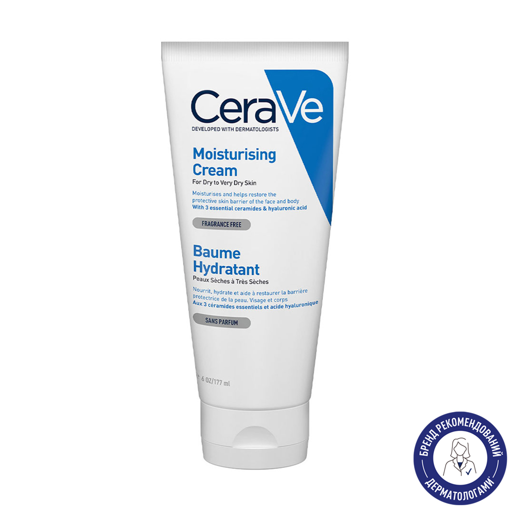 

Уцінка! Зволожувальний крем для обличчя та тіла CeraVe Moisturizing Cream для сухої та дуже сухої шкіри, 177 мл
