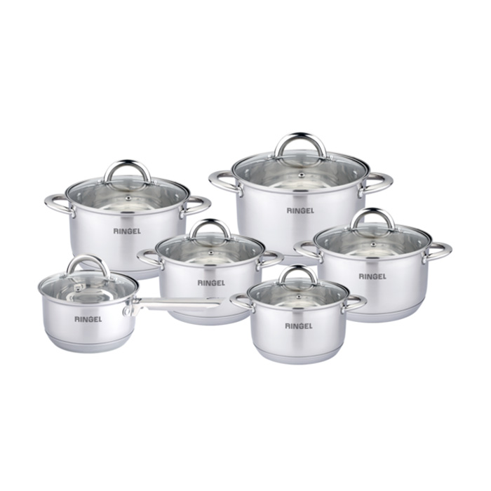 

Уцінка! Набір посуду Ringel Hagen RG-6005 (ківш, 1.15 л, + каструлі: 1.9 л, 2.6 л, 3.6 л, 4.35 л, 6.1 л)