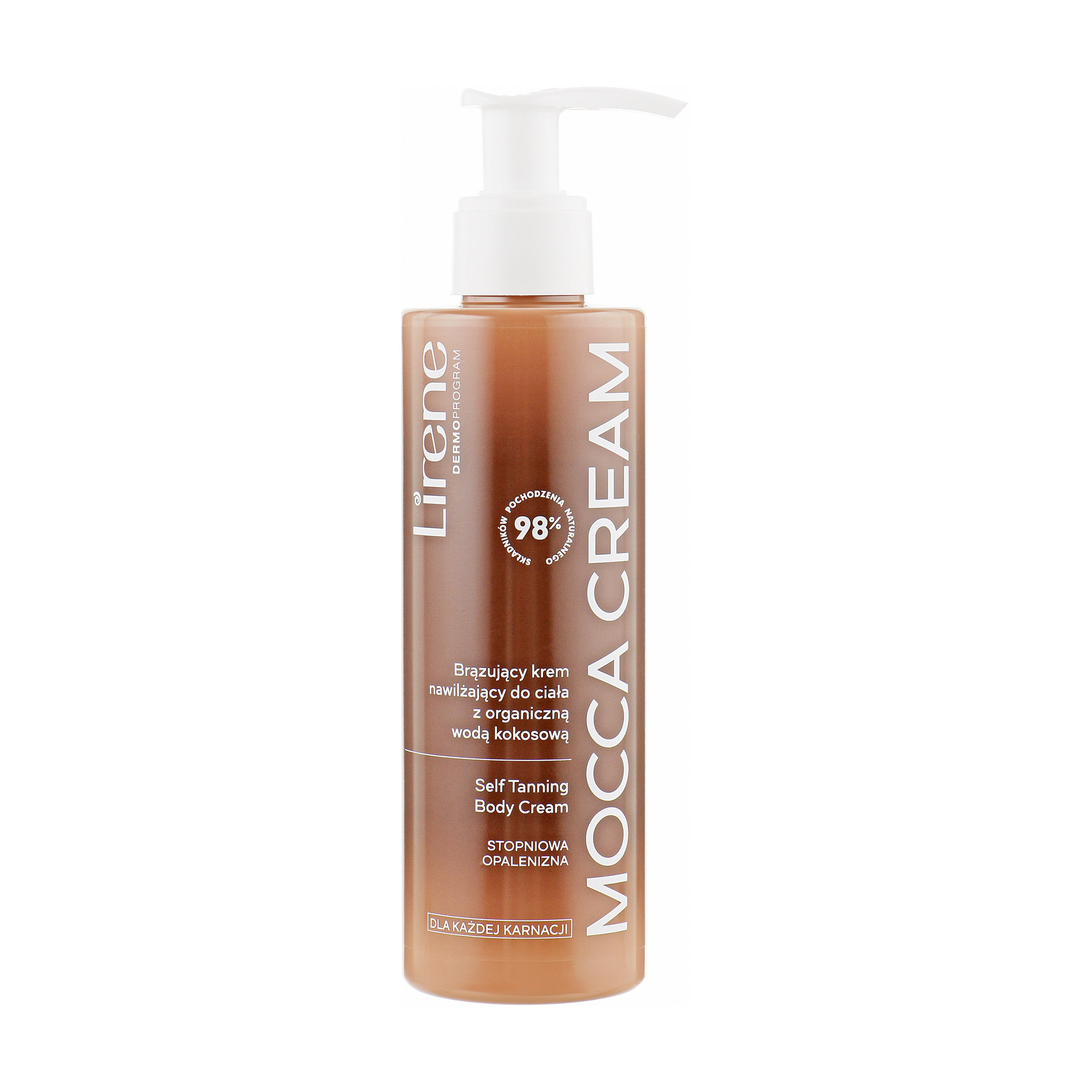 

Зволожуавльний крем для тіла Lirene Mocca Self-tanning Body Cream з органічною кокосовою водою, 190 мл