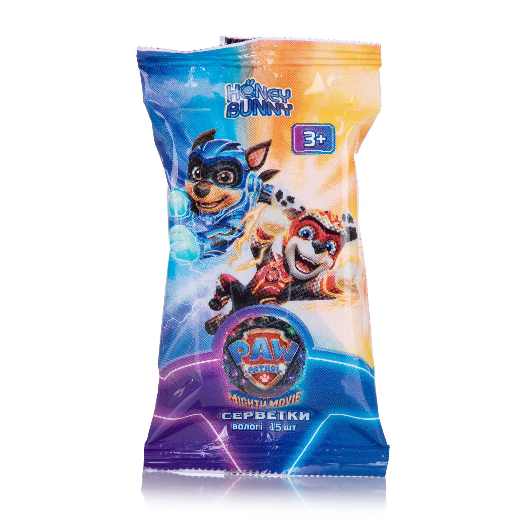 

Дитячі вологі серветки Honey Bunny Paw Patrol Щенячий патруль, з ароматом чорниці, 15 шт