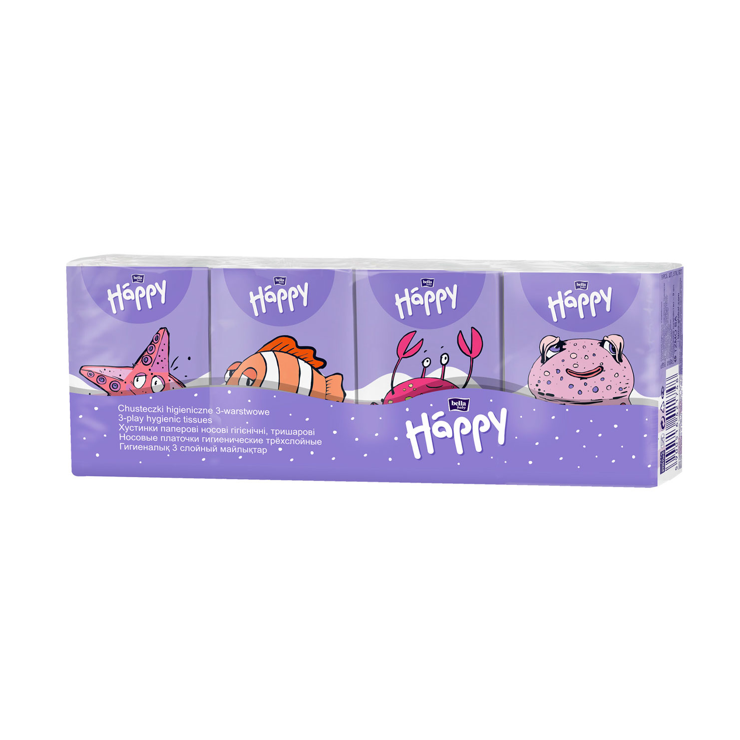 

Паперові носові хустинки Bella Baby Happy 3-шарові, 9*8 шт