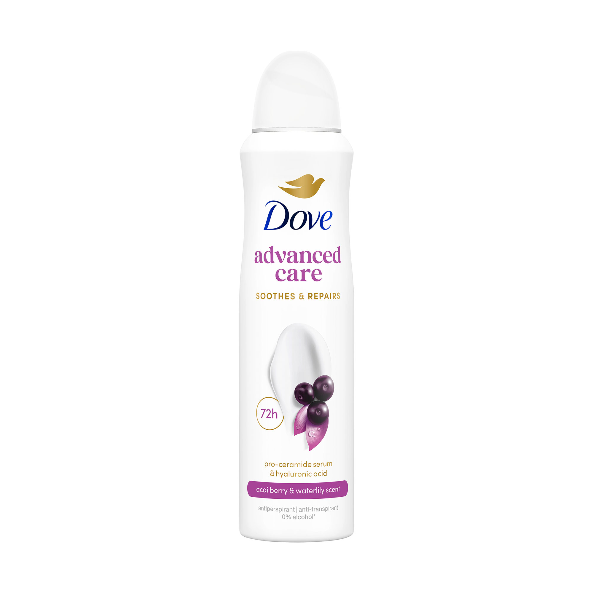 Антиперспірант-спрей Dove Advanced Care Acai Berry & Water Lily з ягодами асаї та водяної лілію, жіночий, 150 мл