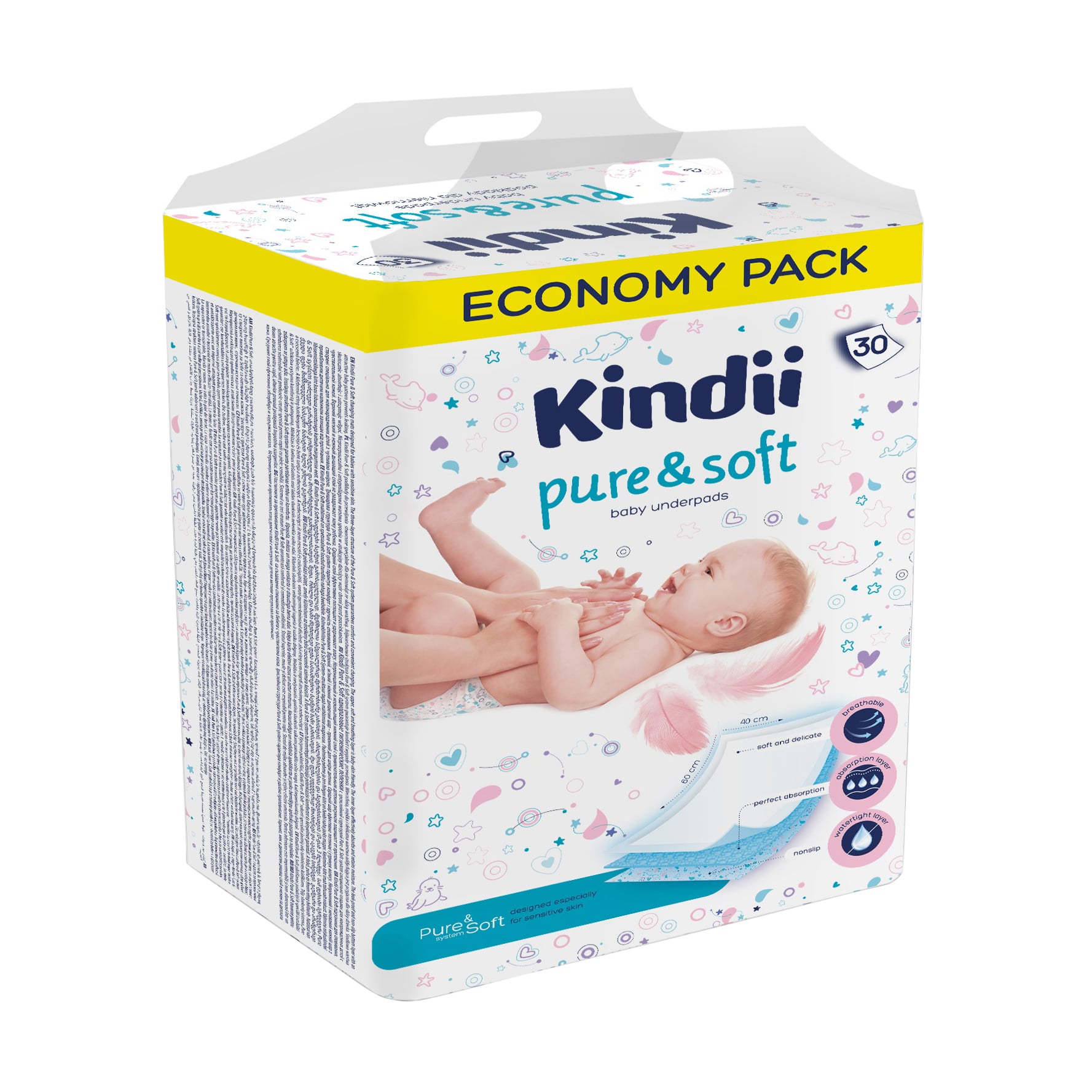 

Уцінка! Одноразовi пелюшки для дiтей Cleanic Kindii Pure & Soft 60*40, 30 шт