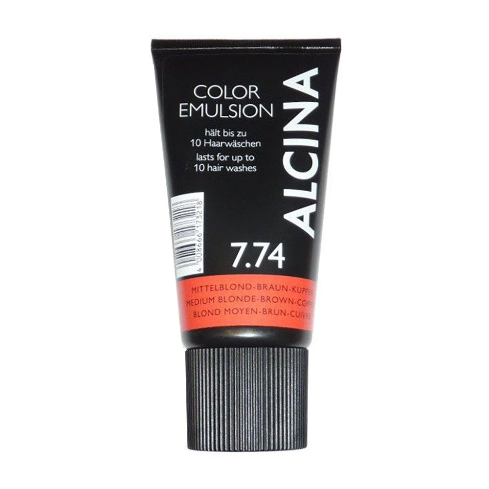 

Уцінка! Відтінкова емульсія для волосся Alcina Color Emulsion 7.74 Medium Blonde Brown Copper, 150 мл
