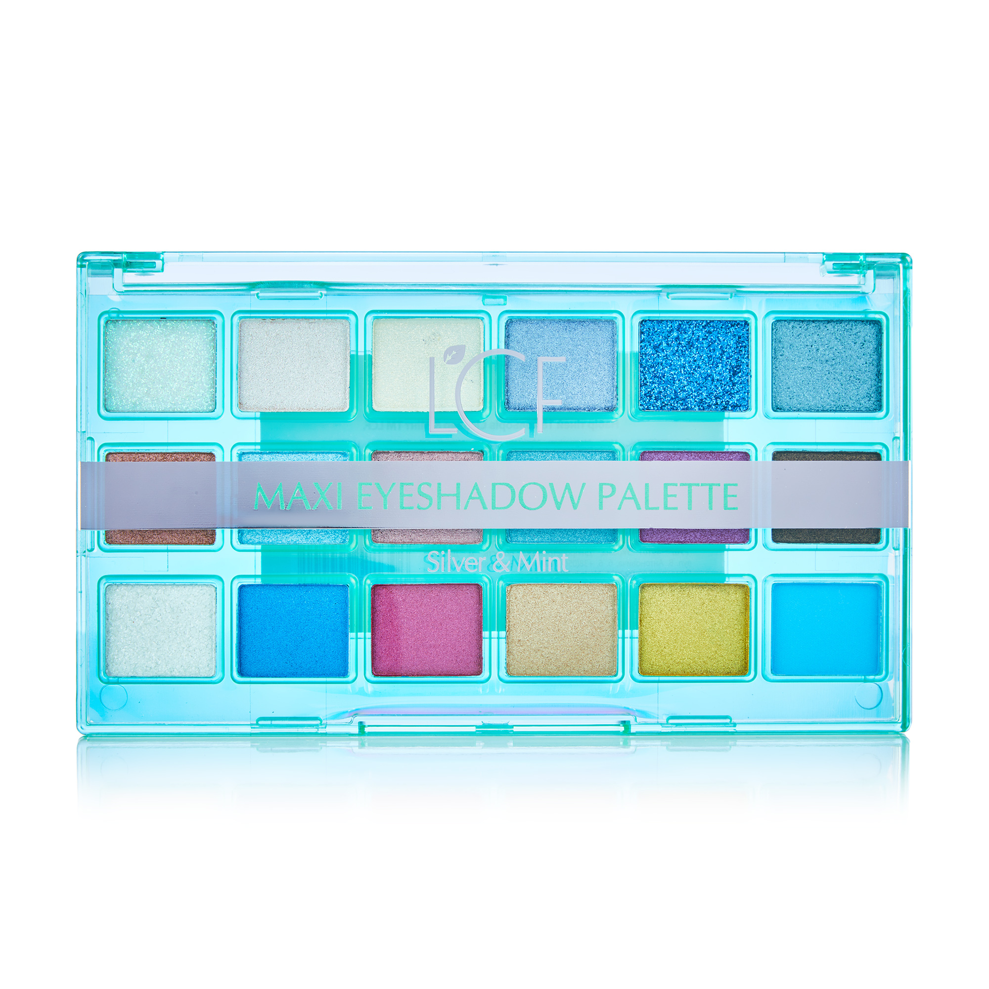 

Уцінка! Палетка тіней для повік LCF Silver & Mint Maxi Eyeshadow Palettе, 18 г