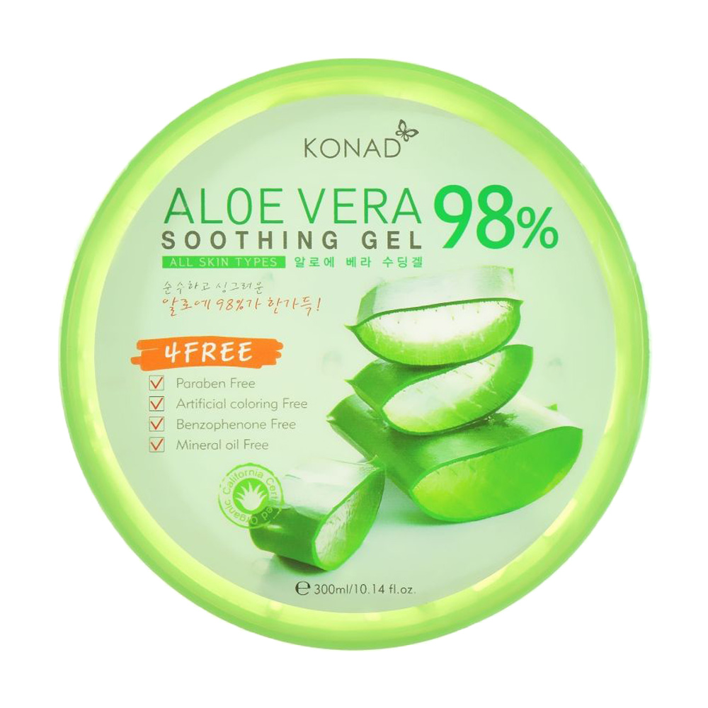 

Зволожувальний гель для тіла Konad Aloe Vera 98% Smoothing Gel, 300 мл
