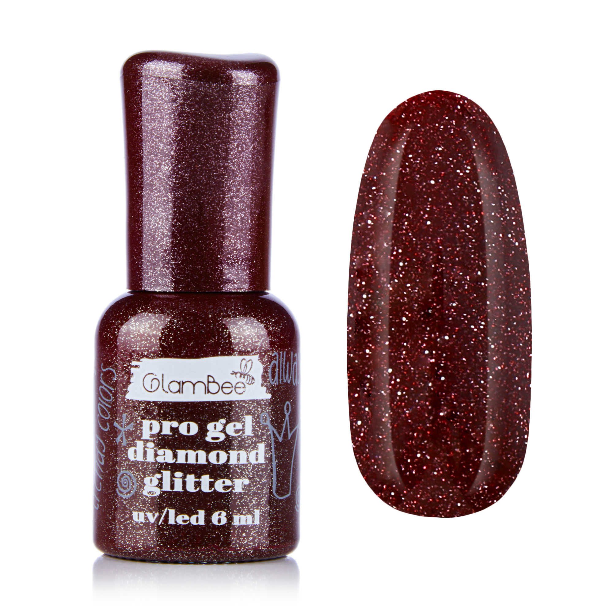 

Гель-лак для нігтів GlamBee ProGel Diamond Glitter 96, 6 мл