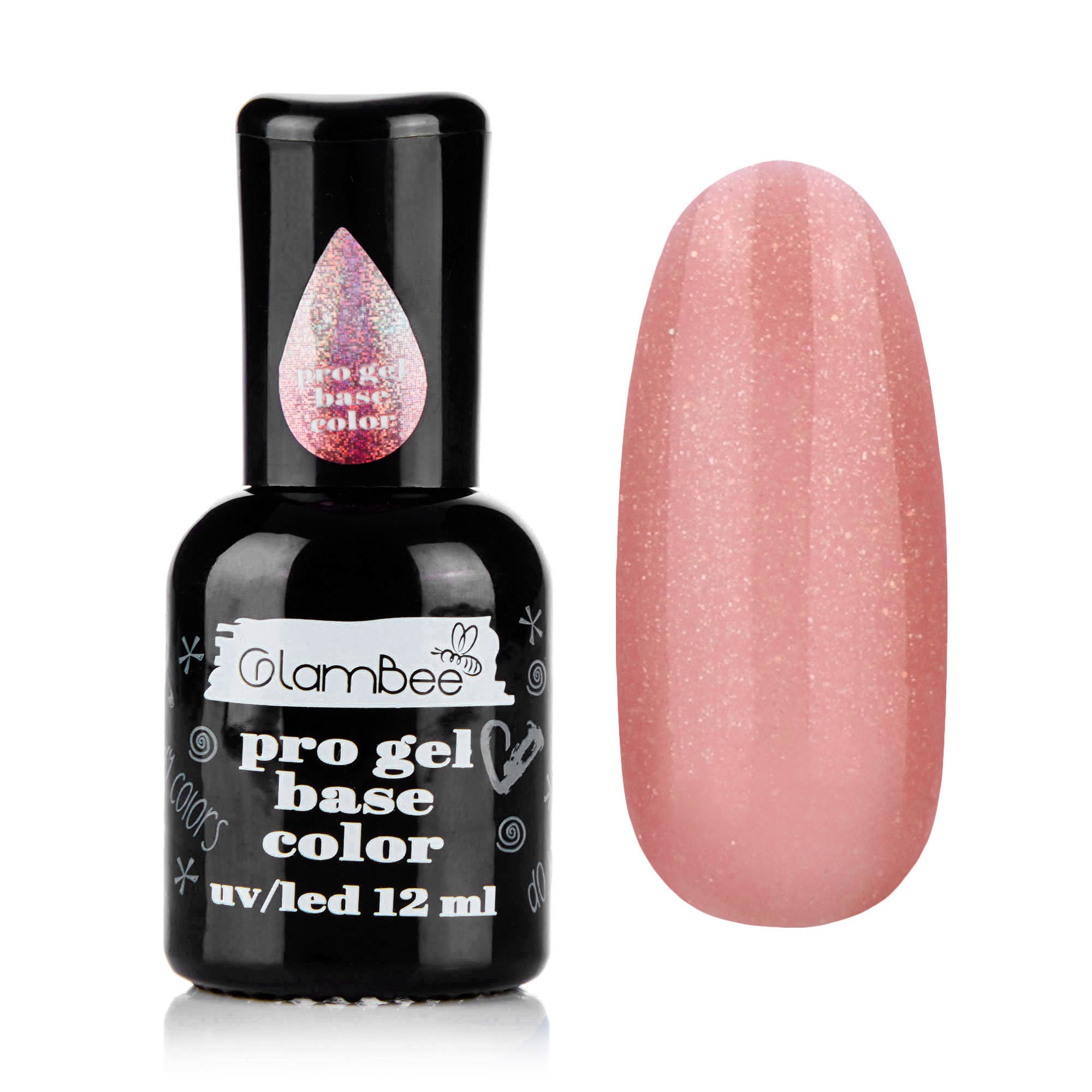 

Базове покриття для гель-лаку GlamBee ProGel Base Pink Shimmer, 12 мл
