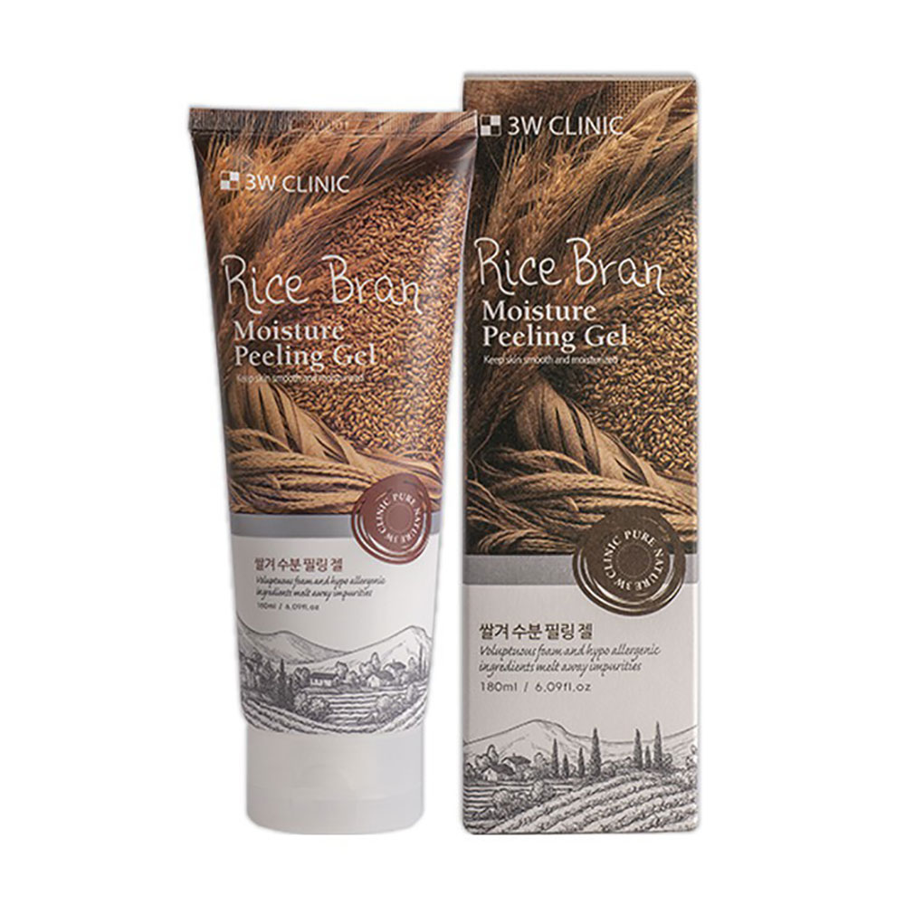 

Пілінг-гель для обличчя 3W Clinic Rice Bran Moisture Peeling Gel з екстрактом бурого рису, 180 мл