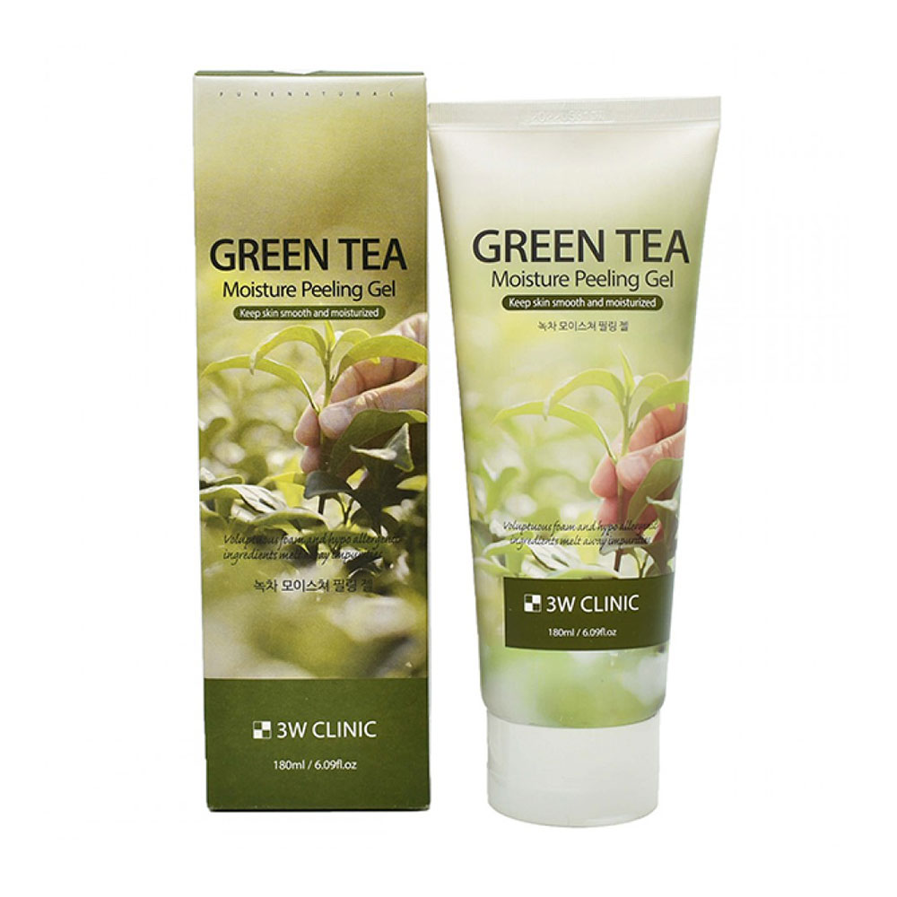 

Пілінг-гель для обличчя 3W Clinic Green Tea Moisture Peeling Gel з екстрактом зеленого чаю, 180 мл