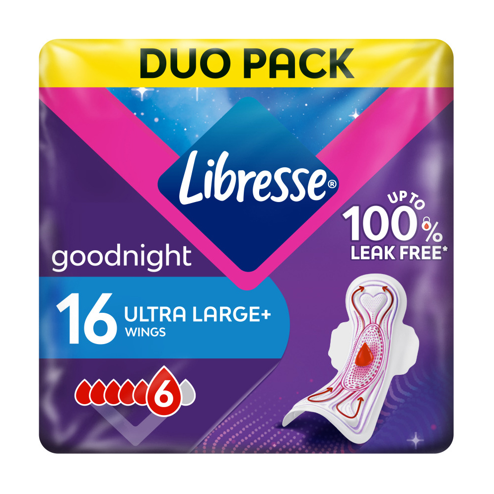 

Прокладки гігієнічні Libresse Ultra Goodnight Large нічні, 16 шт