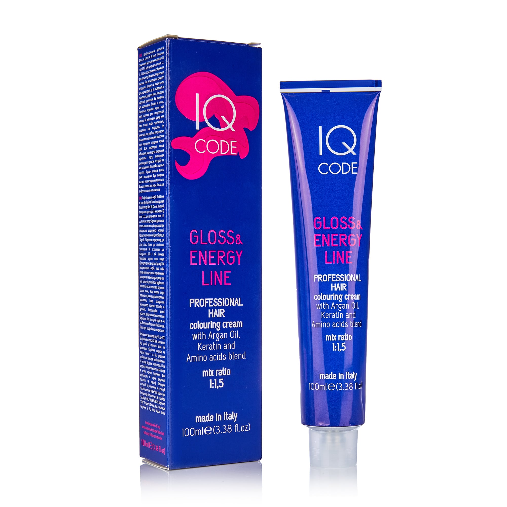 

Уцінка! Професійна фарба для волосся IQ Code Gloss & Energy Line, 6/1 Темний попелястий блондин, 100 мл