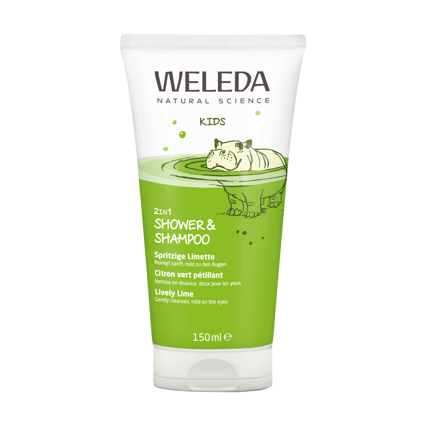 

Дитячий шампунь-гель 2 в 1 для волосся та тіла Weleda Kids Shower & Shampoo Лайм, 150 мл