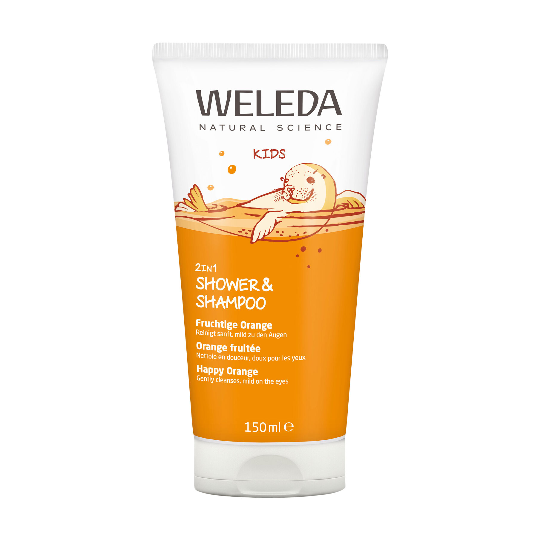 

Дитячий шампунь-гель 2 в 1 для волосся та тіла Weleda Kids Shower & Shampoo Апельсин, 150 мл