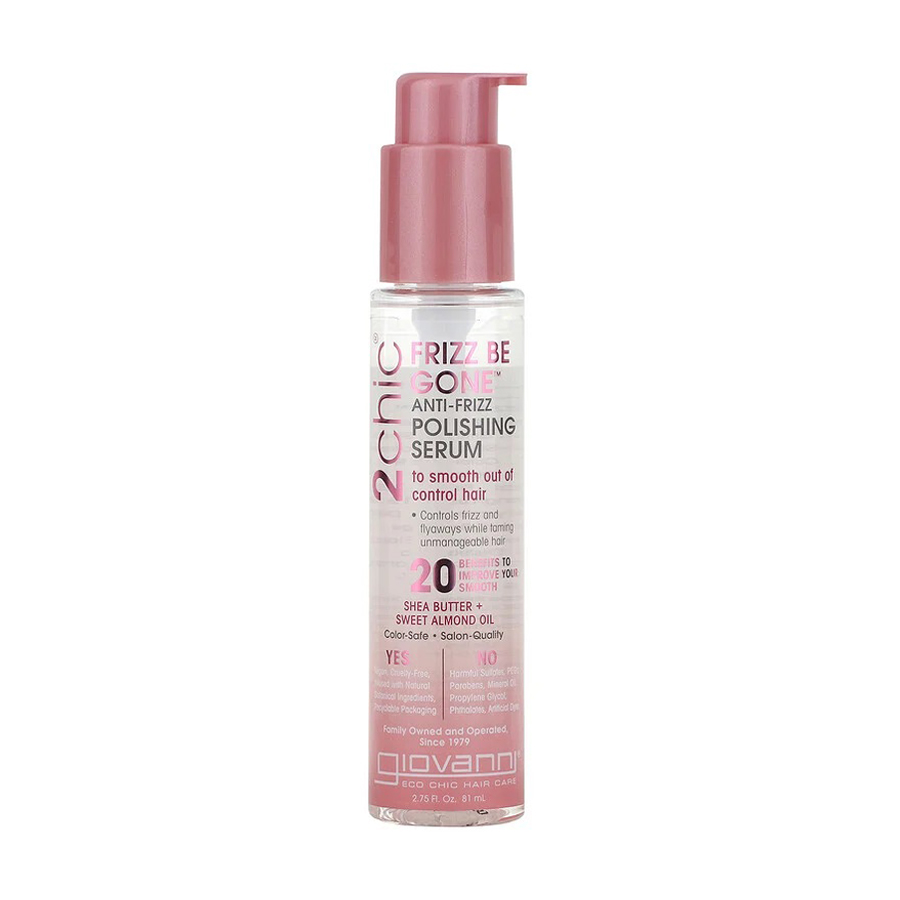 

Уцінка! Розгладжувальна сироватка Giovanni 2chic Frizz Be Gone Anti-Frizz Polishing Serum Shea Butter + Sweet Almond Oil для неслухняного волосся, 81 мл