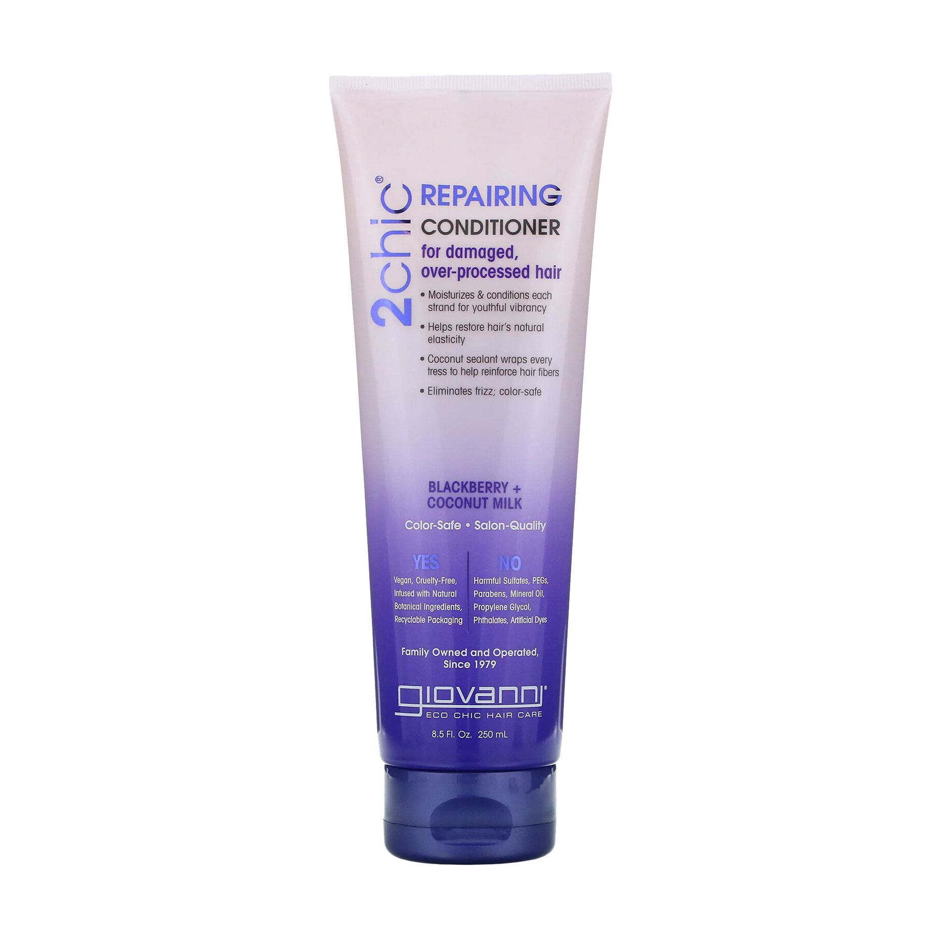 

Відновлювальний кондиціонер Giovanni 2chic Repairing Conditioner Blackberry & Coconut Milk для дуже пошкодженого волосся, 250 мл