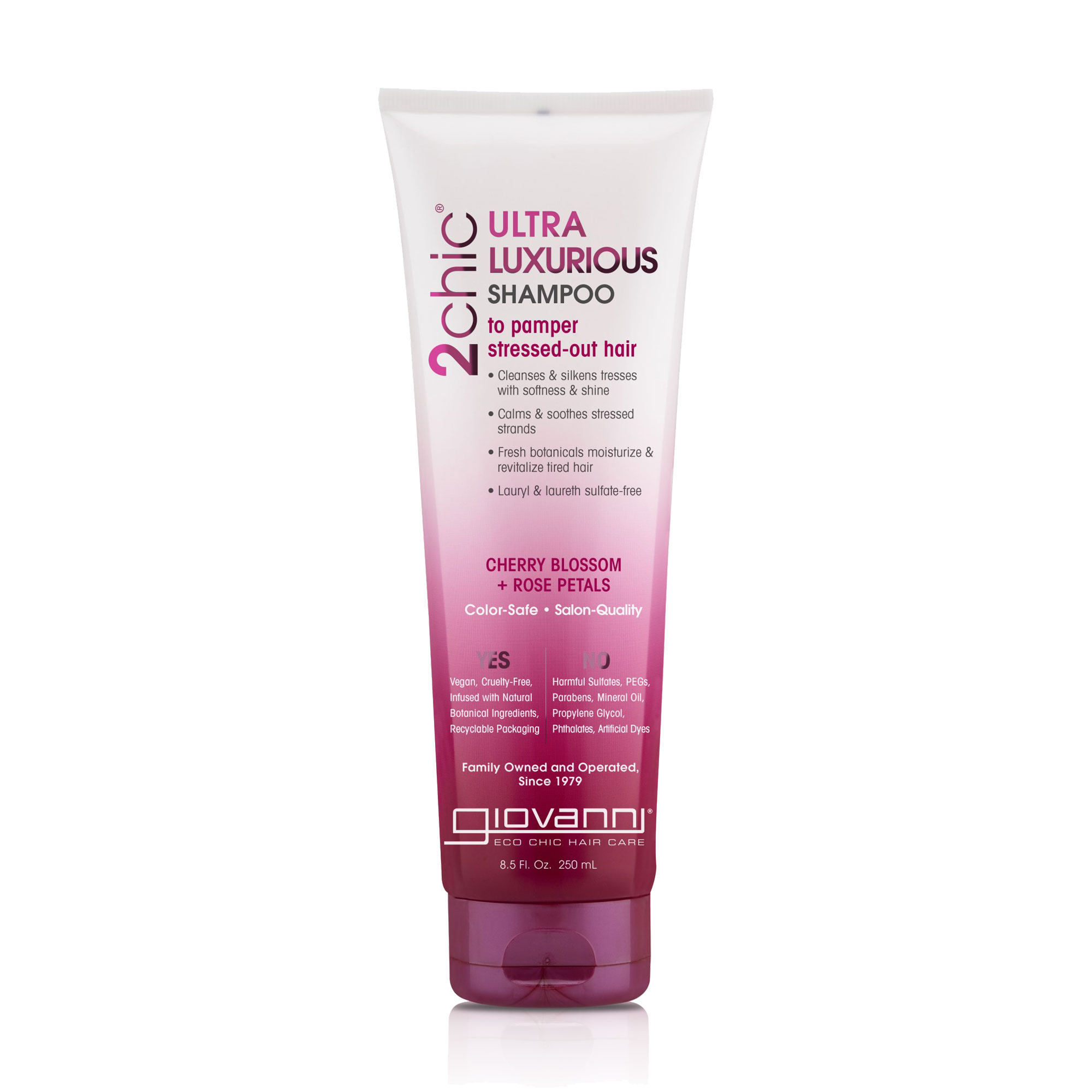 

Уцінка! Шампунь для волосся Giovanni 2chic Ultra-Luxurious Shampoo Cherry Blossom & Rose Petals з цвітом вишні та пелюстками троянди, 250 мл