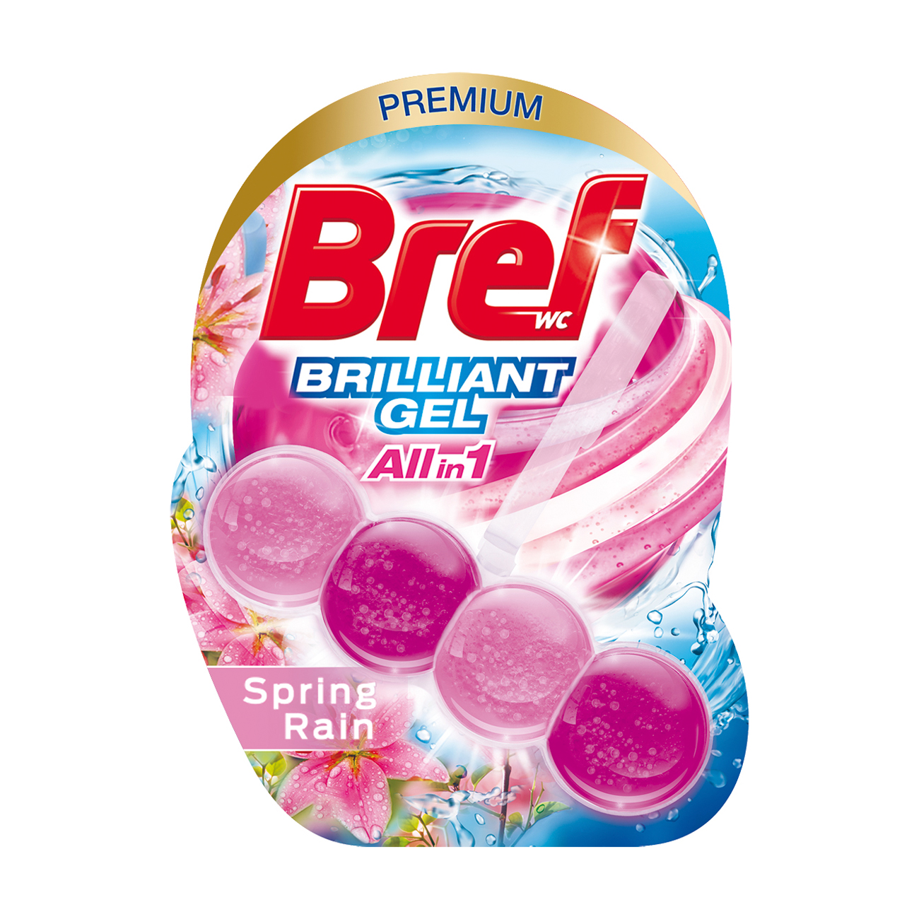 

Туалетний блок Bref Premium Brilliant Gel All in 1 Весняний дощ, 42 г