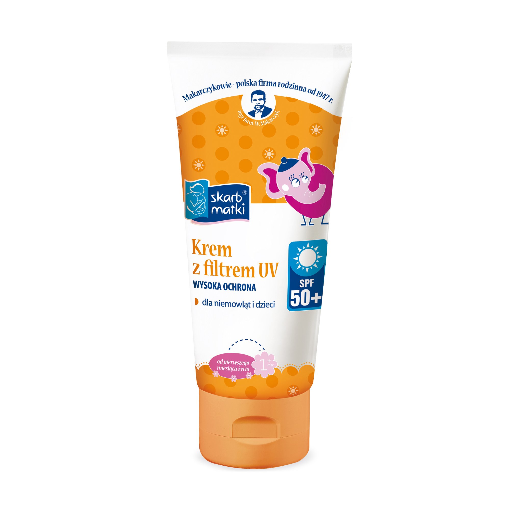 

Дитячий крем з УФ-фільтром Skarb Matki SPF 50+ для немовлят та дітей, 75 мл