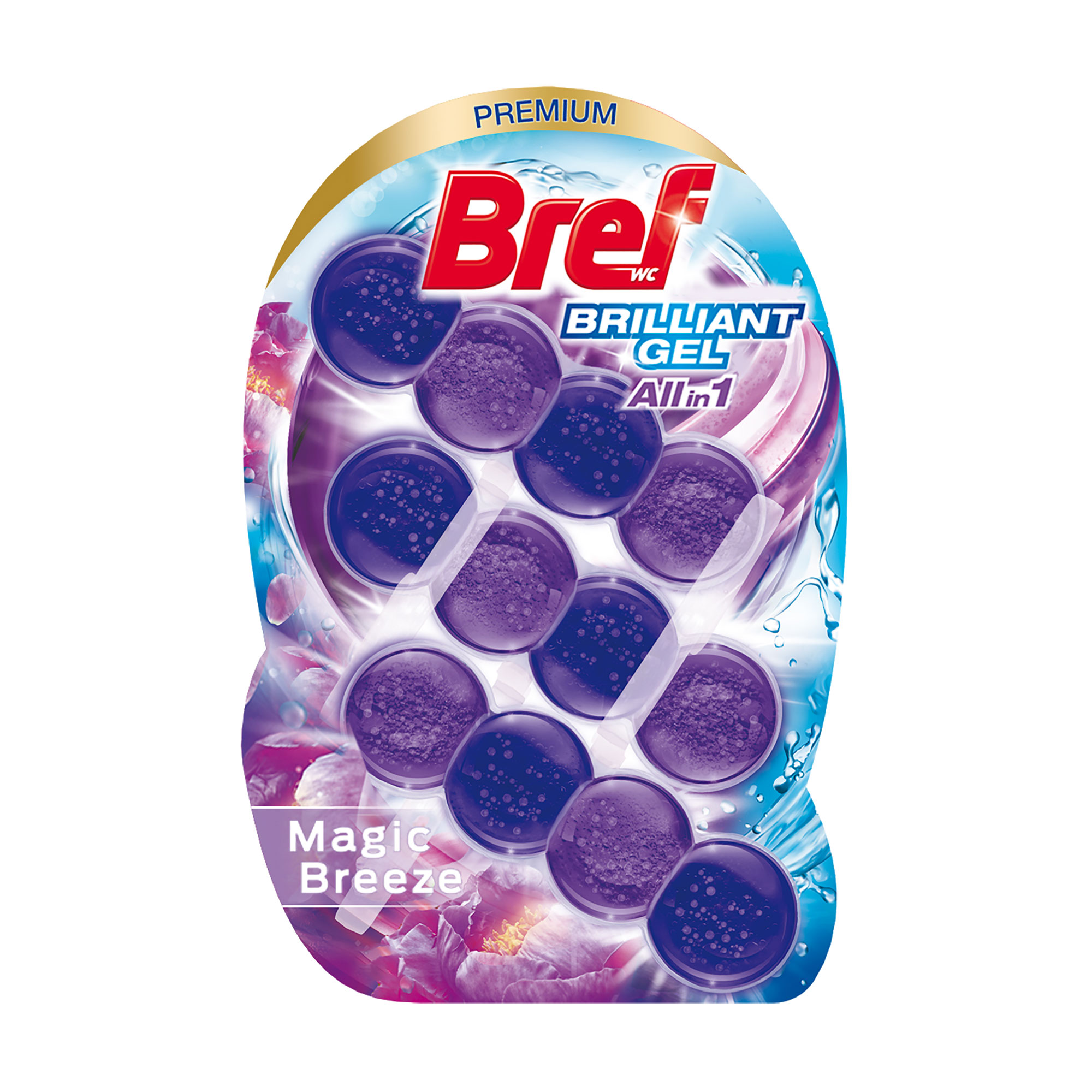 

Туалетний блок Bref Brilliant Gel All in 1 Чарівний бриз, 3*42 г