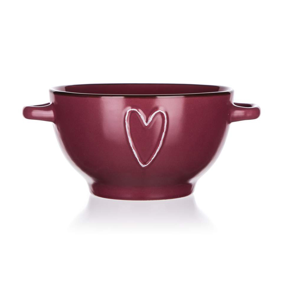 

Миска з ручками Banquet Heart Bordo, 660 мл (60324987)
