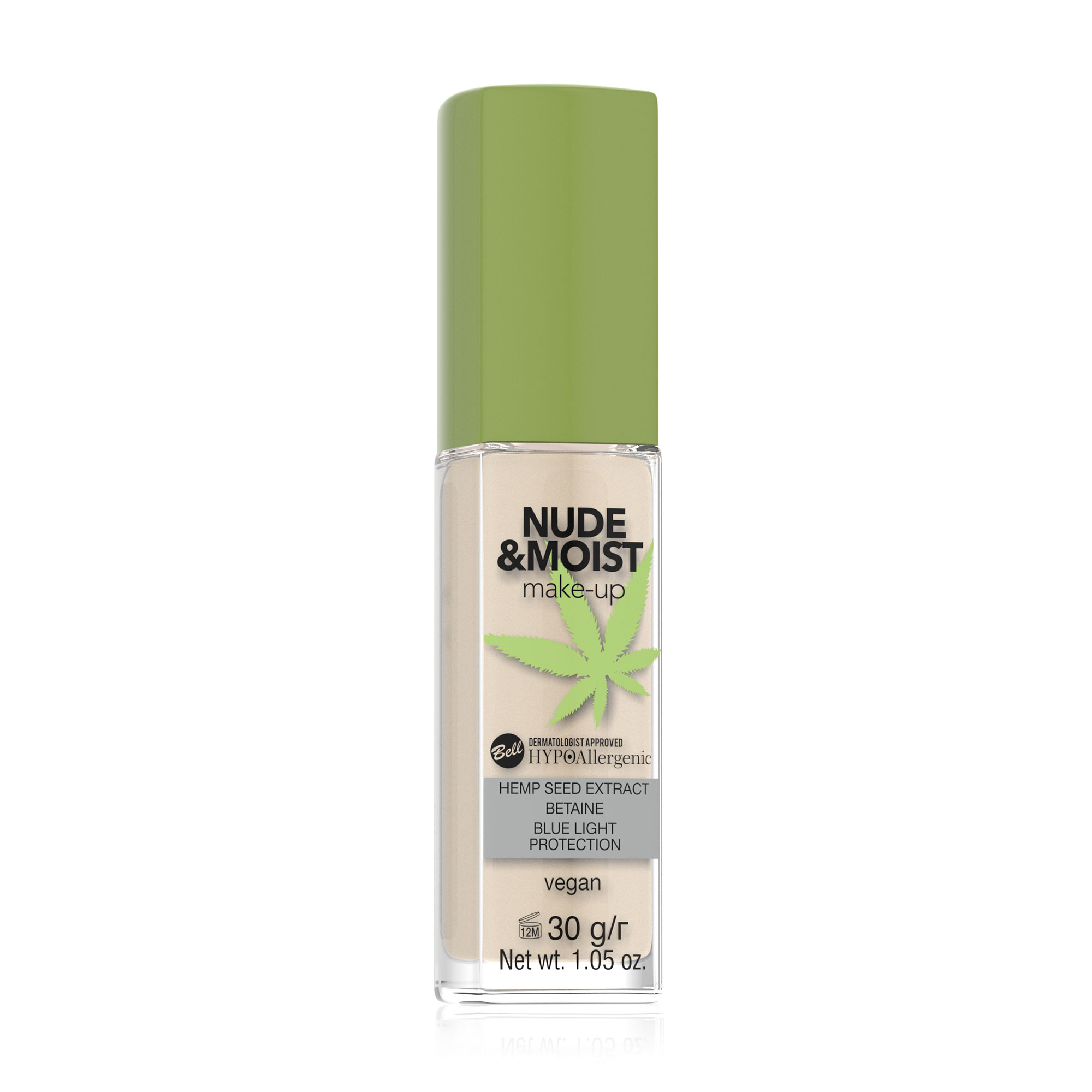 

Тональний крем для обличчя Bell HypoAllergenic Nude & Moist Make-Up 02 Beige, 30 г