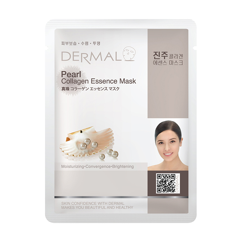 

Тканинна маска для обличчя Dermal Pearl Collagen Essence Mask Перлинний вітер з колагеном та порошком перлинної пудри, 28 г