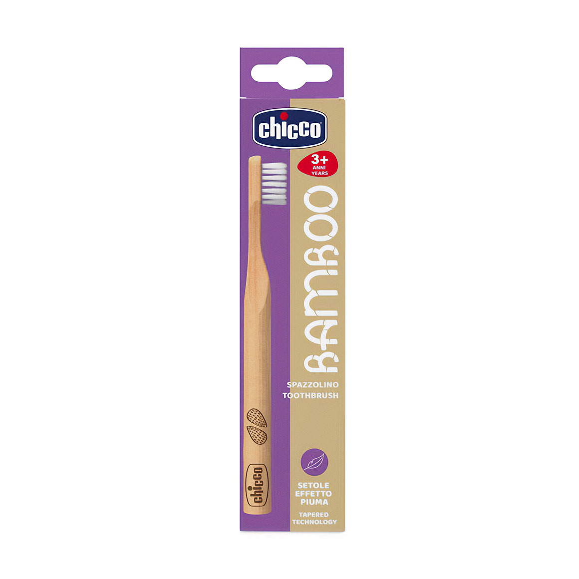 

Дитяча зубна щітка Chicco Bamboo Toothbrush фіолетова упаковка, від 3 років, 1 шт