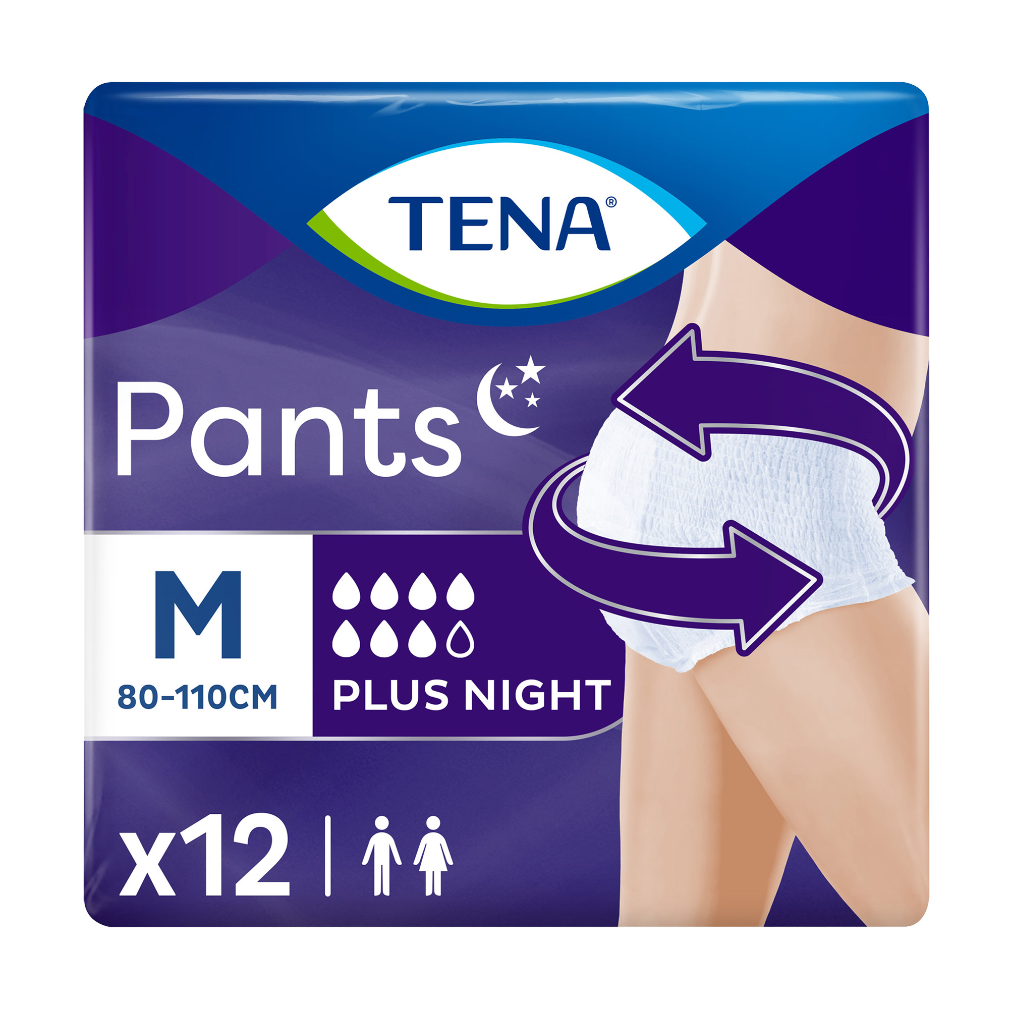 

Труси-підгузки для дорослих TENA Pants Plus Night нічні, розмір M, 12 шт