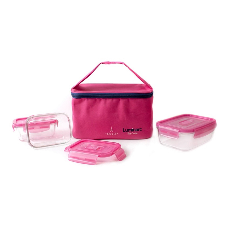 

Набір прямокутних контейнерів із сумкою Luminarc Pure Box Active (P4498)