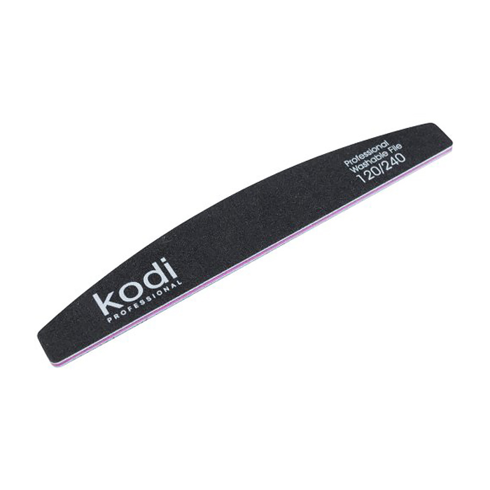 

Пилка для нігтів Kodi Professional 120/240 грит полумісяць, чорна, 178*28*4 мм