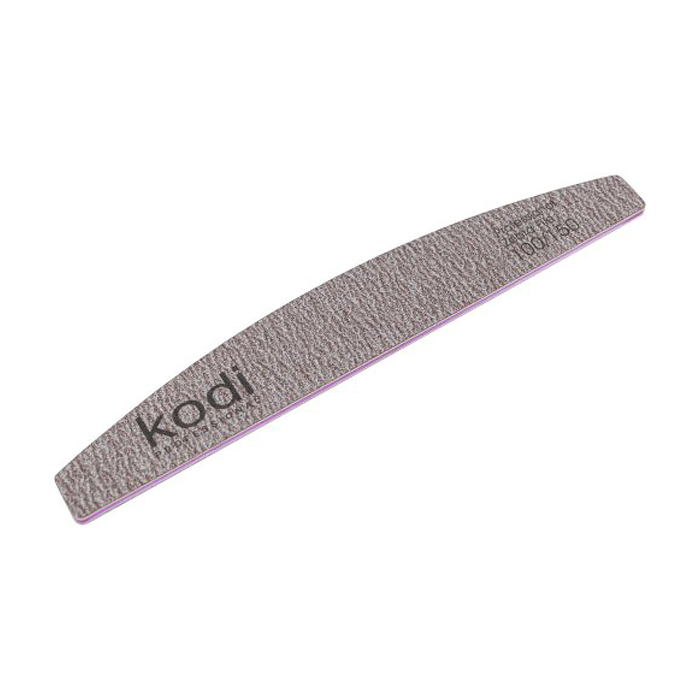 

Пилка для нігтів Kodi Professional 100/150 грит полумісяць, коричнева, 178*28*4 мм