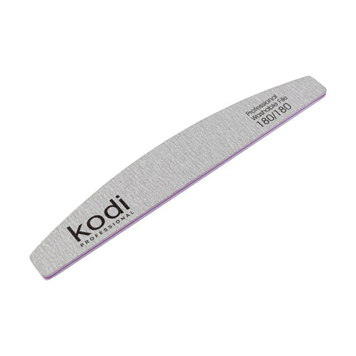 

Пилка для нігтів Kodi Professional 180/180 грит полумісяць, сіра, 178*28*4 мм