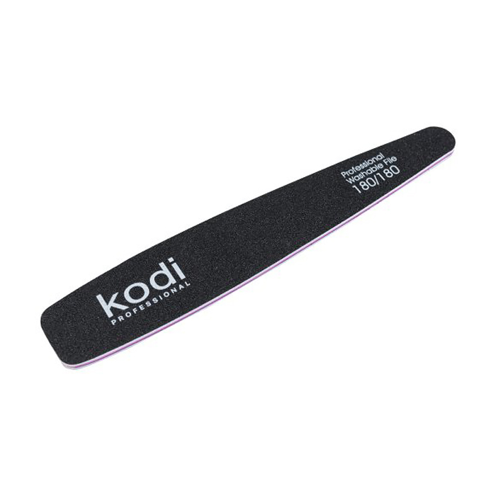

Пилка для нігтів Kodi Professional 180/180 грит конусна, чорна, 178*32*4 мм