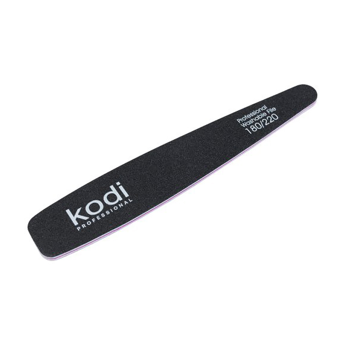 

Пилка для нігтів Kodi Professional 180/220 грит конусна, чорна, 178*32*4 мм