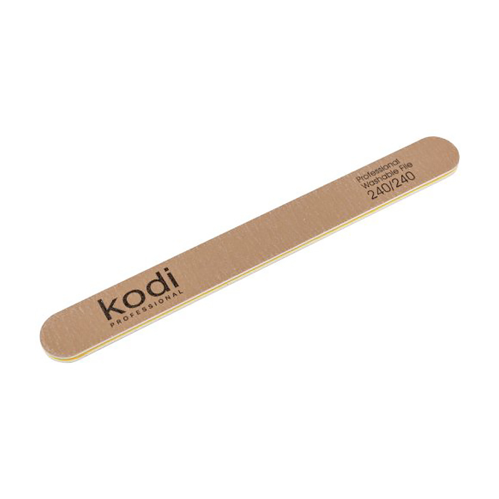 

Пилка для нігтів Kodi Professional 240/240 грит пряма, золота, 178*19*4 мм