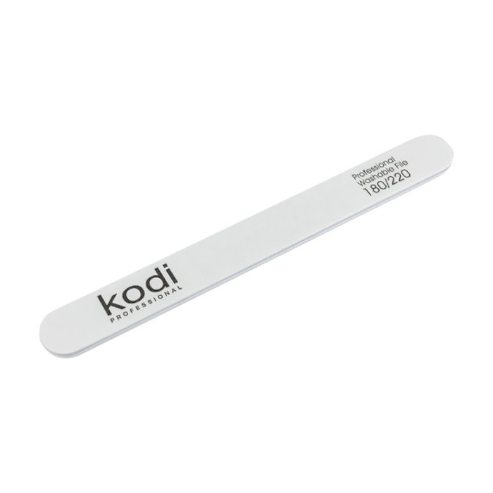 

Пилка для нігтів Kodi Professional 180/220 грит пряма, біла, 178*19*4 мм