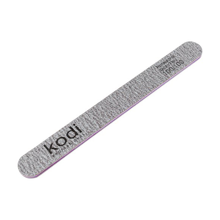 

Пилка для нігтів Kodi Professional 100/100 грит пряма, коричнева, 178*19*4 мм