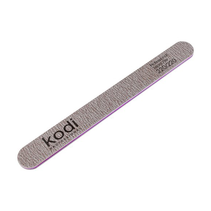 

Пилка для нігтів Kodi Professional 220/220 грит пряма, коричнева, 178*19*4 мм