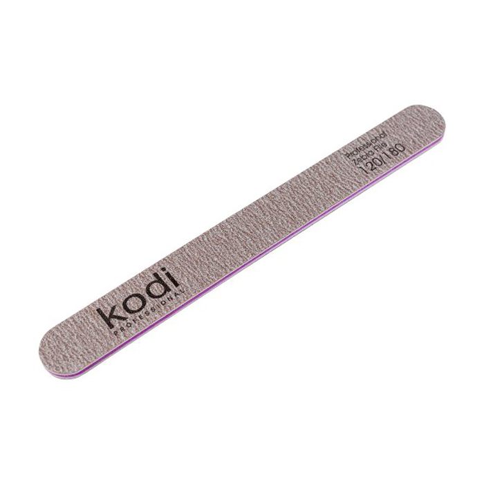 

Пилка для нігтів Kodi Professional 120/180 грит пряма, коричнева, 178*19*4 мм