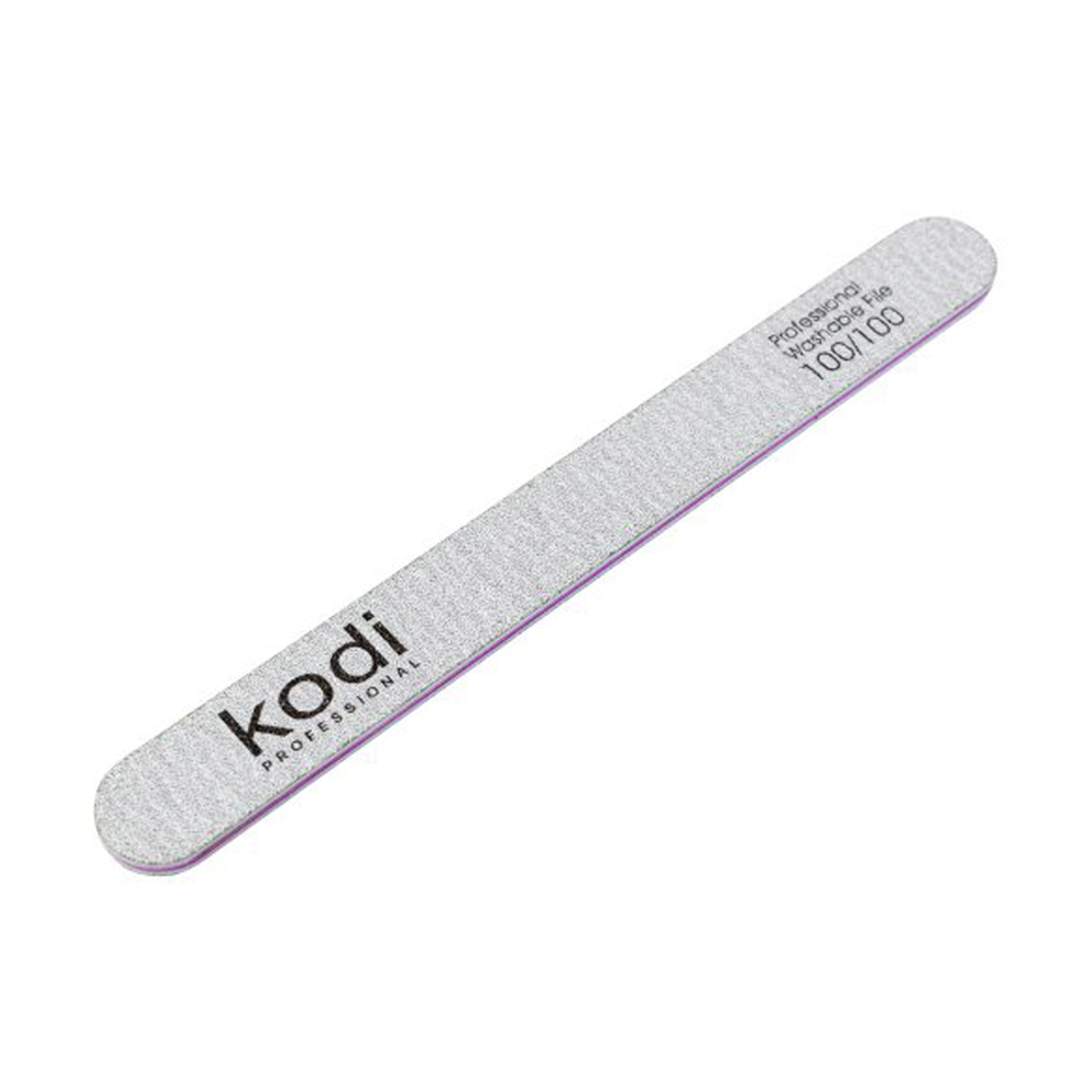 

Пилка для нігтів Kodi Professional 100, 100/100 грит, пряма, сіра, 178*19*4 мм