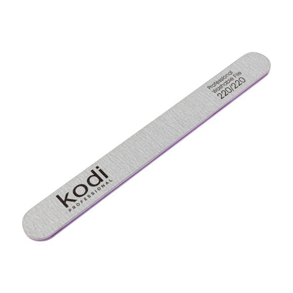 

Пилка для нігтів Kodi Professional 104, 220/220 грит, пряма, сіра, 178*19*4 мм