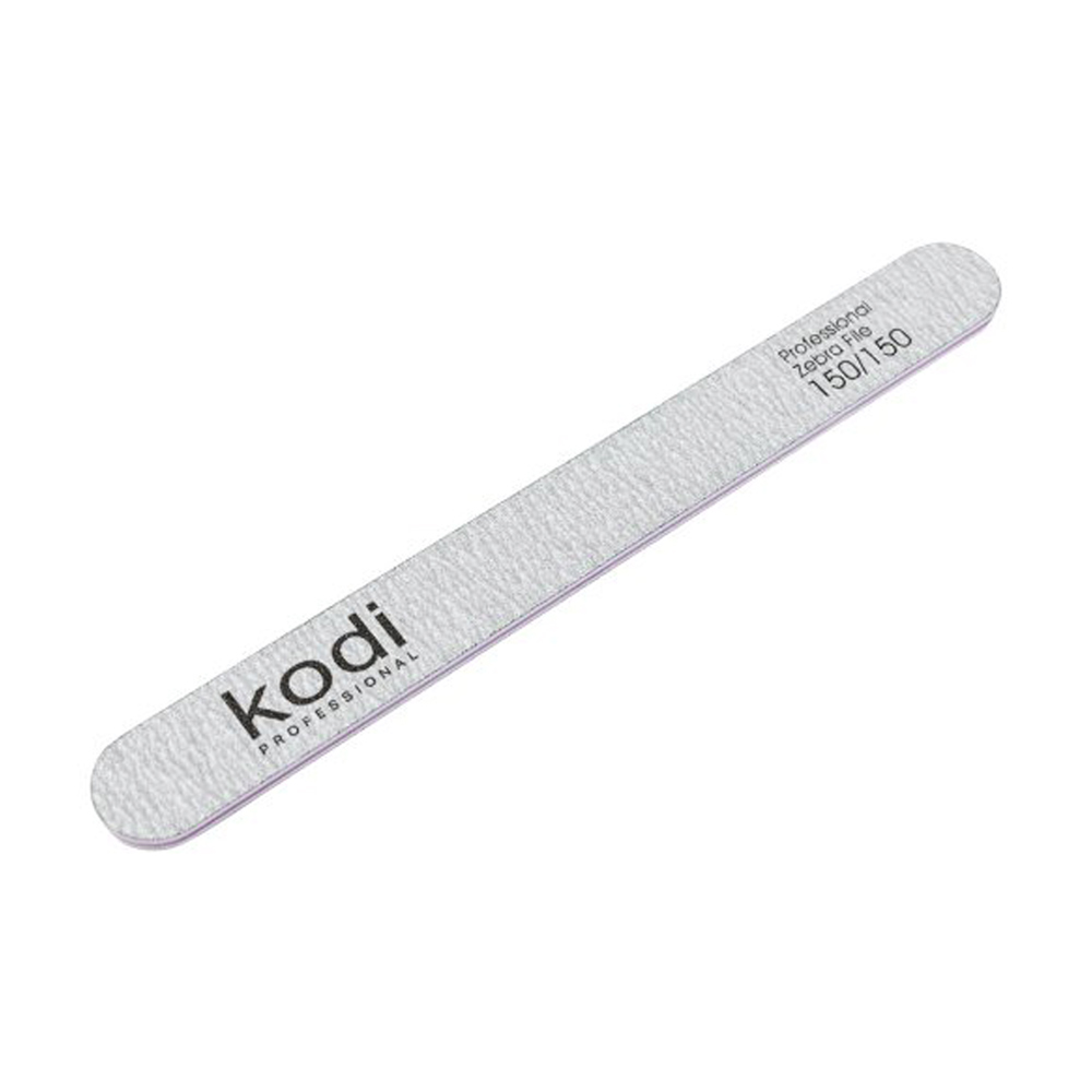 

Пилка для нігтів Kodi Professional 135, 150/150 грит пряма, світло-сіра, 178*19*4 мм