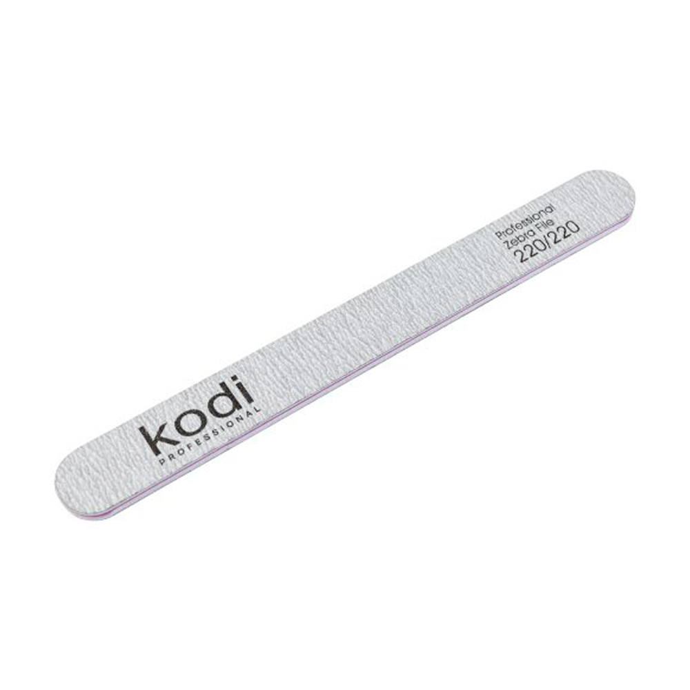 

Пилка для нігтів Kodi Professional 137, 220/220 грит пряма, світло-сіра, 178*19*4 мм