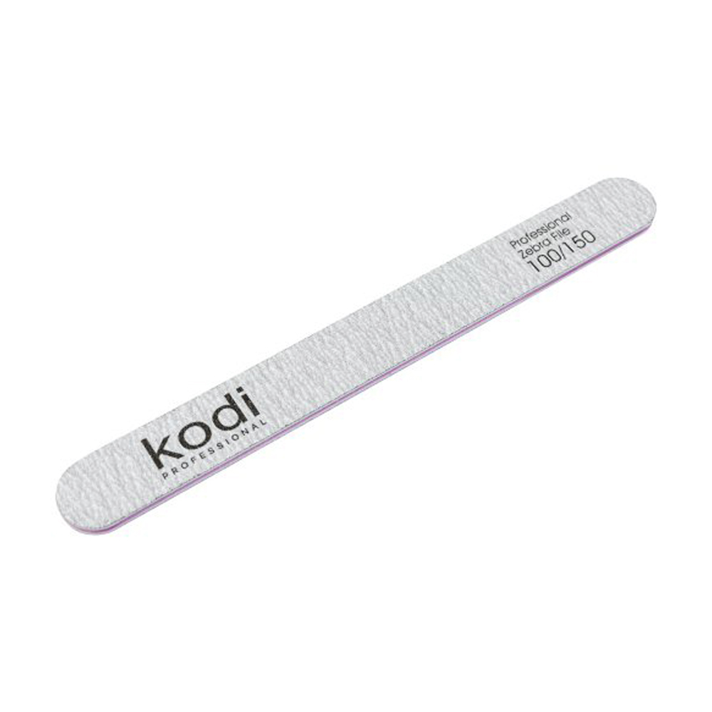 

Пилка для нігтів Kodi Professional 140, 100/150 грит, пряма, світло-сіра, 178*19*4 мм