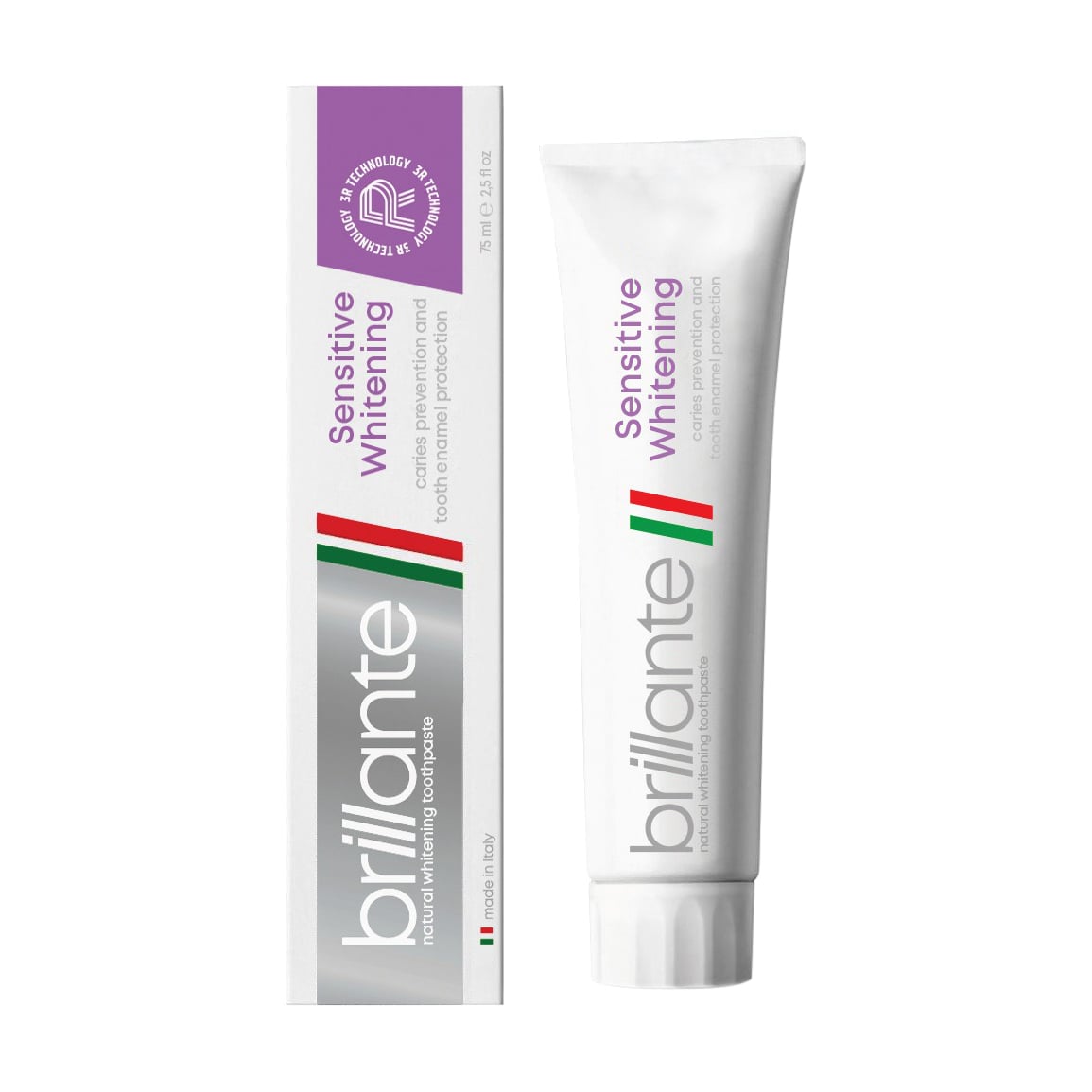 

Уцінка! Зубна паста Brillante Sensitive Whitening Toothpaste Профілактика карієсу, 75 мл