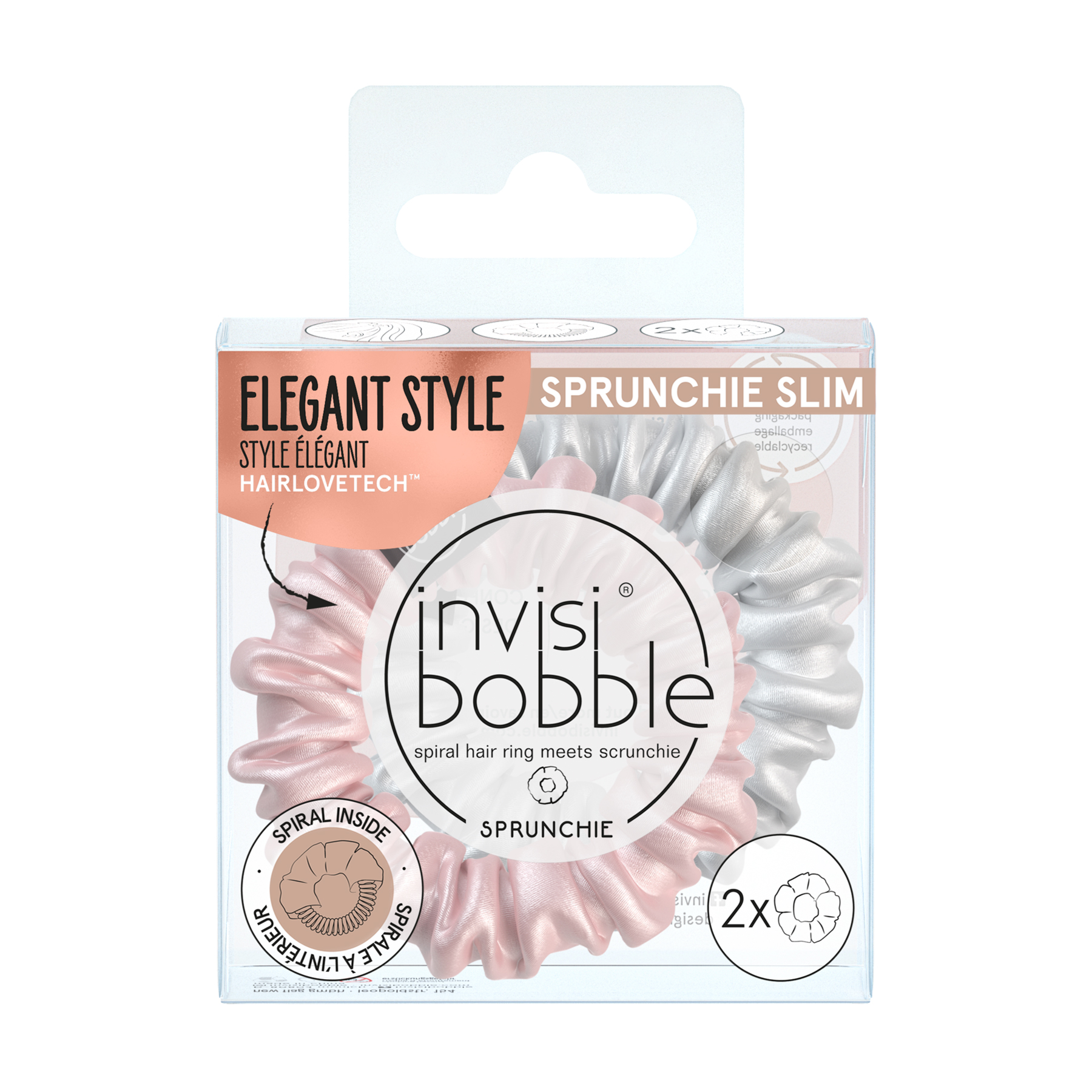 

Уцінка! Резинка-браслет для волосся Invisibobble Sprunchie Slim Bella Chrome, 2 шт