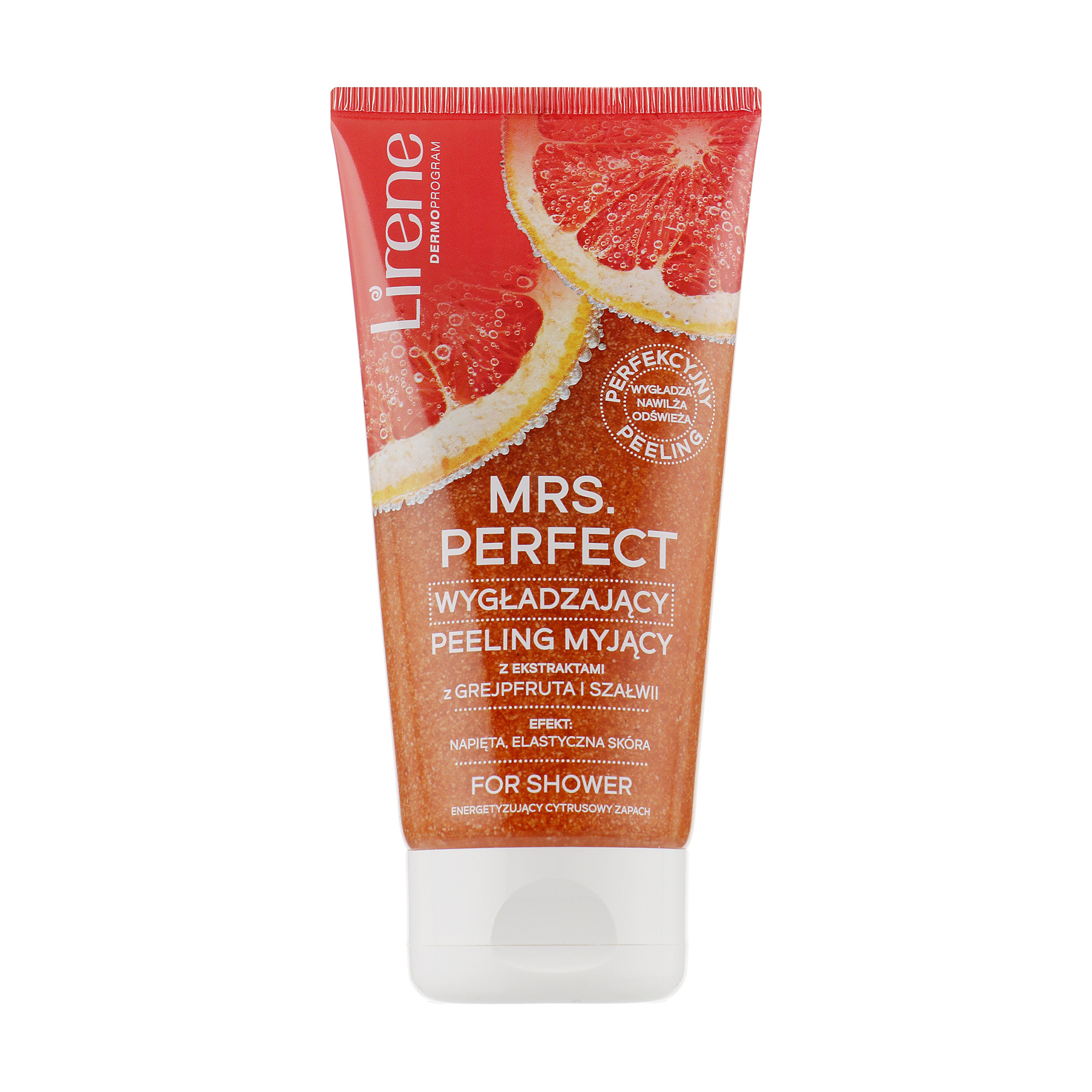 

Уцінка! Розгладжувальний пілінг для тіла Lirene Mrs. Perfect Peeling, з екстрактами грейпфрута і шавлії, 175 г